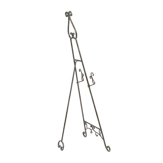 55" Bronze Metal Adjustable Display Stand Scroll Easel